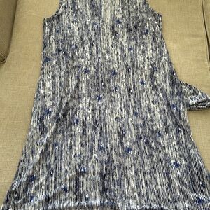 Kenneth Cole Navy and White Striped sleeveless dress